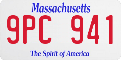 MA license plate 9PC941