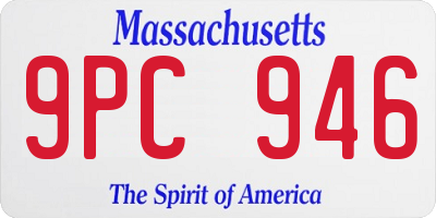 MA license plate 9PC946