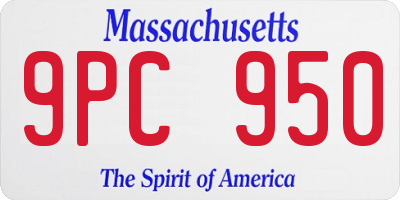 MA license plate 9PC950