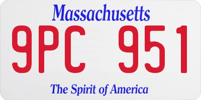 MA license plate 9PC951