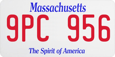 MA license plate 9PC956