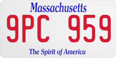 MA license plate 9PC959