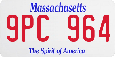 MA license plate 9PC964