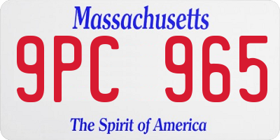 MA license plate 9PC965