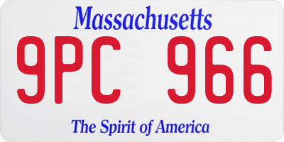 MA license plate 9PC966