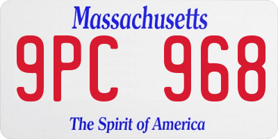 MA license plate 9PC968
