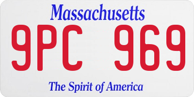 MA license plate 9PC969