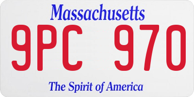 MA license plate 9PC970