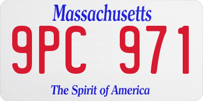 MA license plate 9PC971