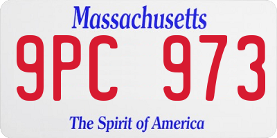 MA license plate 9PC973