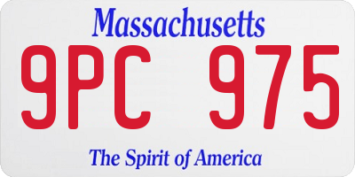 MA license plate 9PC975