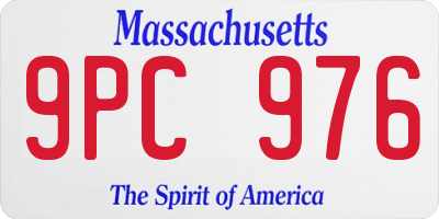 MA license plate 9PC976