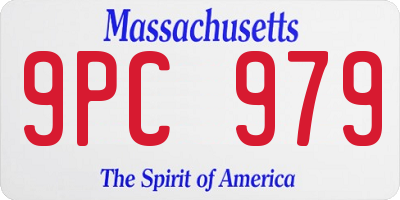 MA license plate 9PC979