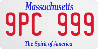 MA license plate 9PC999