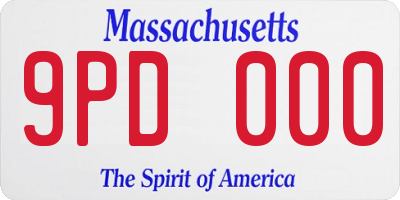 MA license plate 9PD000