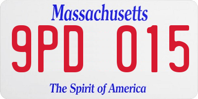 MA license plate 9PD015