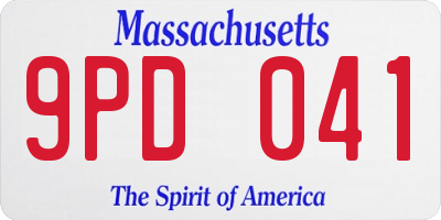MA license plate 9PD041