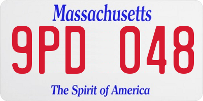 MA license plate 9PD048