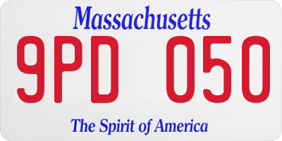 MA license plate 9PD050
