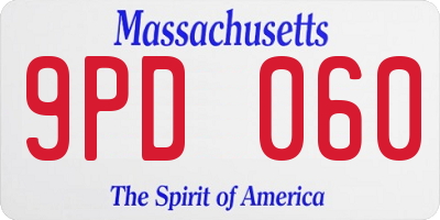 MA license plate 9PD060