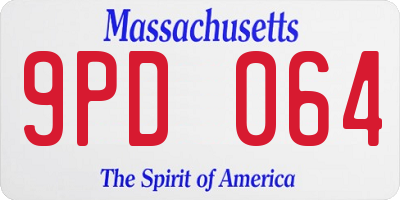 MA license plate 9PD064