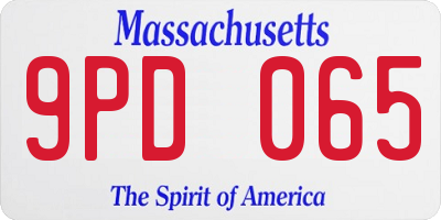 MA license plate 9PD065