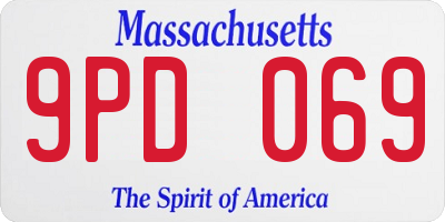 MA license plate 9PD069