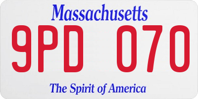 MA license plate 9PD070