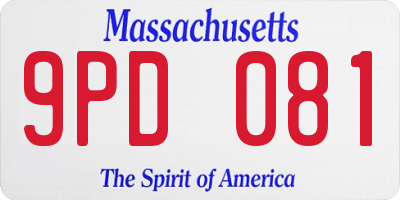 MA license plate 9PD081