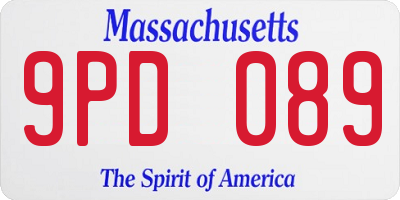 MA license plate 9PD089