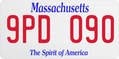 MA license plate 9PD090