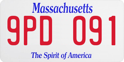MA license plate 9PD091