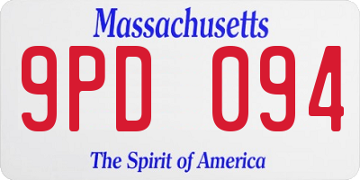 MA license plate 9PD094