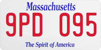 MA license plate 9PD095