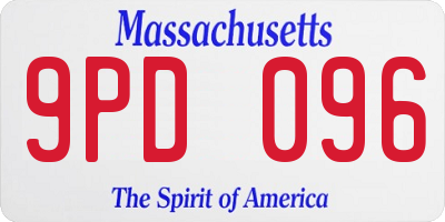 MA license plate 9PD096