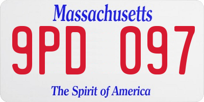 MA license plate 9PD097