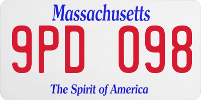 MA license plate 9PD098
