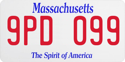 MA license plate 9PD099