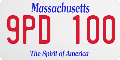 MA license plate 9PD100
