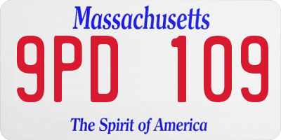 MA license plate 9PD109