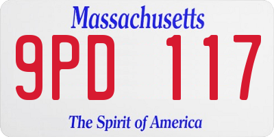 MA license plate 9PD117