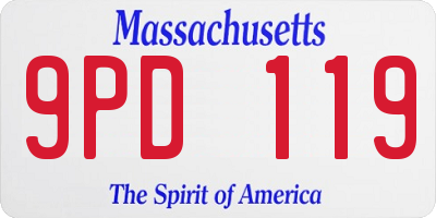 MA license plate 9PD119
