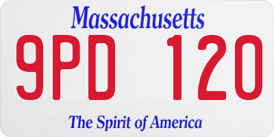MA license plate 9PD120