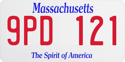 MA license plate 9PD121