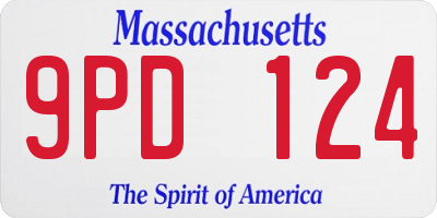 MA license plate 9PD124
