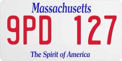 MA license plate 9PD127