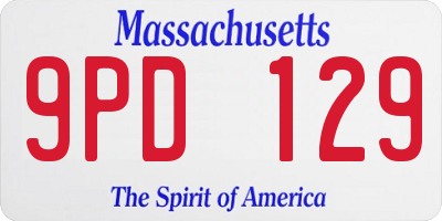 MA license plate 9PD129