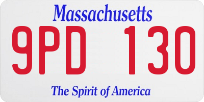 MA license plate 9PD130