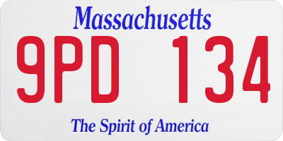 MA license plate 9PD134