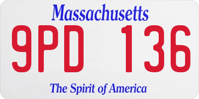 MA license plate 9PD136